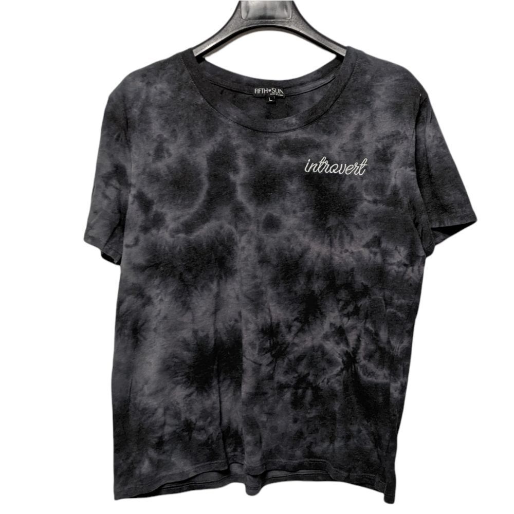 Fifth Sun Black Tie-Dye 'Introvert' Short Sleeve Tee